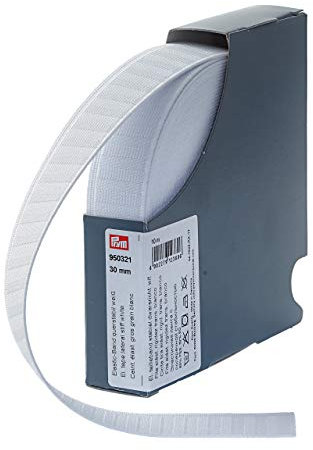 Prym 950321 Elastic-Band querstabil 30 mm weiß, 68% PES 32% ED