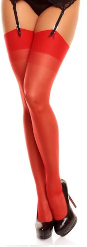 GLAMORY Damen Strapsstrümpfe Perfect 20 DEN, Rot (Rot), X-Large (Herstellergröße: XL-(48-50))