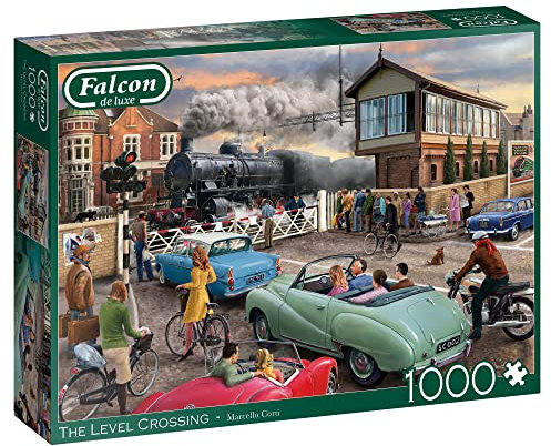Jumbo, Falcon de luxe - Level Crossing Age 14+, Jigsaw Puzzles for Adults, 1000 Piece