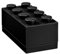 LEGO Mini Box 8 Knobs Black - Versatile Small Storage Box for Snacks, Jewellery, Hair Accessories, and Souvenirs - Safe, Easy to Clean, 46x92x43 mm