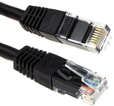 kenable Ethernet Network Cable Cat6 GIGABIT RJ45 COPPER Internet Patch Lead Black 2m [2 metres]