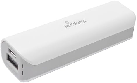 MediaRange Mobiles Ladegerät I Powerbank 2.600mAh, 1x USB-A, weiß/grau
