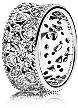 PANDORA Damen-Ring Leuchtender Blätterkranz 925 Silber Zirkonia transparent Gr. 58 (18.5) - 190965CZ-58