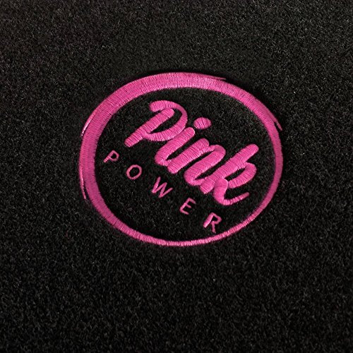 Autoteppich-Stylers ATSQ100PP000627 Passform Fußmatten mit Stick Pink Power (Ladies Edition) in Pink und Rand in Pink