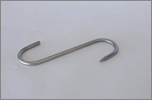 10 ganci da macellaio, in acciaio inox, a S, per affumicatura, 6,0 x 140 mm, D 6,0 x 140 mm, gancio per la carne, in acciaio inox, gancio a S, per uso alimentare, per macellerie, 10 pezzi