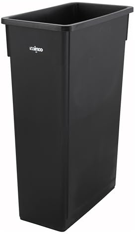 Winco Schlanker Mülleimer, 23 Liter, Schwarz