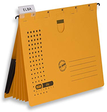 Elba Mehrfach-Hängehefter chic, für A4, aus Karton, gelb, 5 Stück