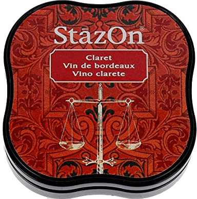 Tsukineko Stazon Midi Pad Weinrot, Slaret, c1, Rot