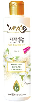 Wexor Detersivo Pavimenti Super Profumato Essenza Lavante per Pavimenti Detergente Neutro Concentrato senza Risciacquo con Oli Essenziali fresco profumo di Fiori Primaverili a fondo 50 dosi