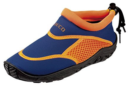BECO chaussons aquatiques - chaussure de bain chaussures néoprènes pour enfants - Multicolore (Bleu/Orange) - 27 EU