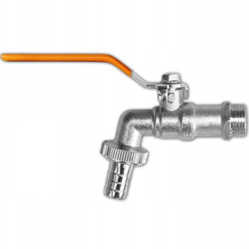 Bradas GKK031213 Profi Geka Auslaufhahn Messing - PN 10 1/2 Zoll Auslaufventil, Kugelhahn Wasserhahn, Silber, 3 x 5 x 2 cm