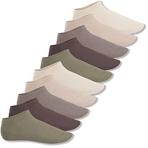 Footstar Sneak-It! Chaussettes Courtes 10 Paires Chaussettes de Cheville - Socquettes - Nature