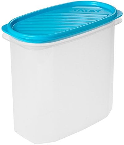 Tatay Fiambrera de Alimentos, Hermética, 2L de Capacidad, Tapa Flexible a Presión, Libre de BPA, Apto Microondas y Lavavajillas, Color Azul, Medidas: 18.4 x 9.7 x 17.8 cm