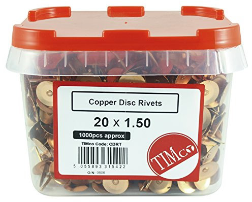 TIMco CDRT Disc Rivets 20 x 1.5 - Copper (Tub of 1000)