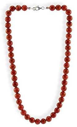 Budawi® Schaumkoralle Kette Halskette Kugelkette 925er Silberverschluss 45 cm