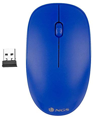 NGS Fog Blue Kabellose Optische Maus 2.4GHz, Computer- oder Laptop-Maus mit 2 Tasten und Scrollfunktion, 1000dpi, für Links- und Rechtshänder, Blau