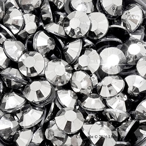 Little Snow Direct® Pack of 1000 Resin Crystal Flat Back Rhinestones Diamante Gems Nail Art & Crafts (Metallic Silver, 2mm)