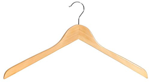Gerso Standard Holzkleiderbügel platzsparend Kleiderbügel dünn Natur - 100 Stück