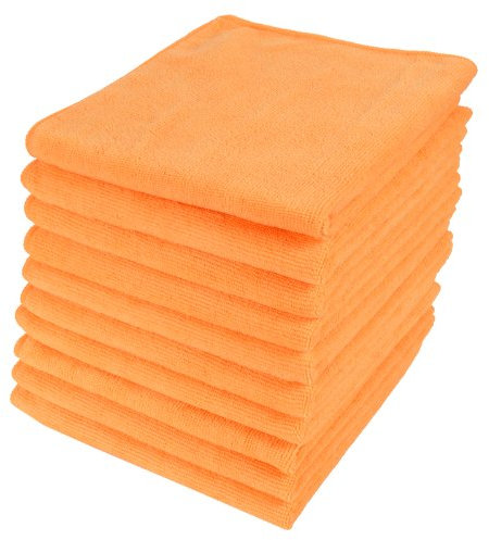 50pk Orange Large Microfibre Home Valeting Dusters Polishing Cleaning Cloths