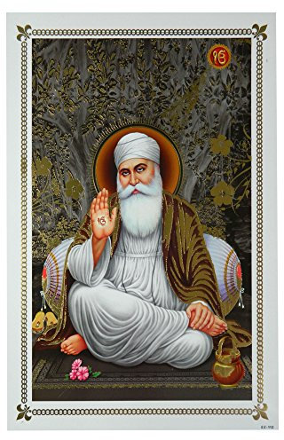 indischerbasar.de Bild Guru Nanak 48 x 33 cm Kunstdruck Plakat Poster Indien Sikhismus Hochglanz Dekoration