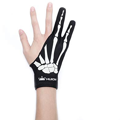 HUION Skeleton Artist Glove for Graphic Drawing Tablet Pad Monitor Painting, Paper Sketching, Suitable for Left and Right Hand