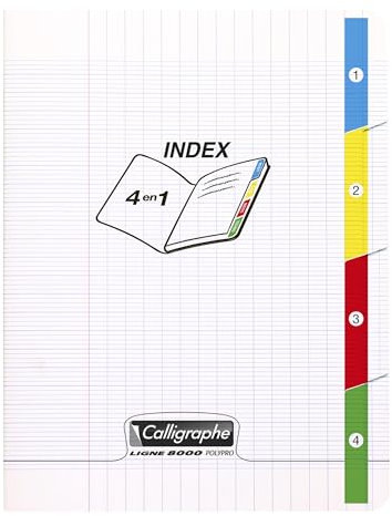 Calligraphe 18225C - Heft / Schulheft Calligraphe 17x22 cm, 48 Blatt, französische Lineatur, mit 4 Register, 90g, Transparent, 1 Stück