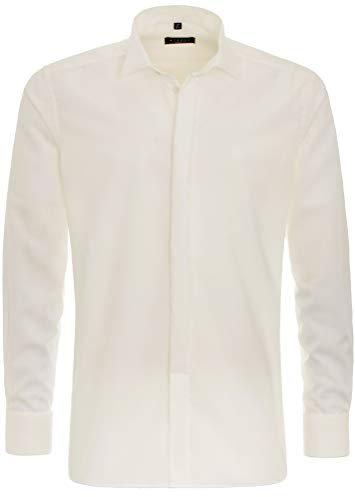 ETERNA Modern Fit Galahemd Langarm ohne Manschettenknopf beige Größe 38