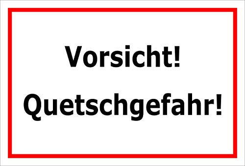 Melis-Folienwerkstatt Schild - Vorsicht Quetschgefahr - 15x10cm | 3mm Aluverbund – S00070-138-B -20 VAR