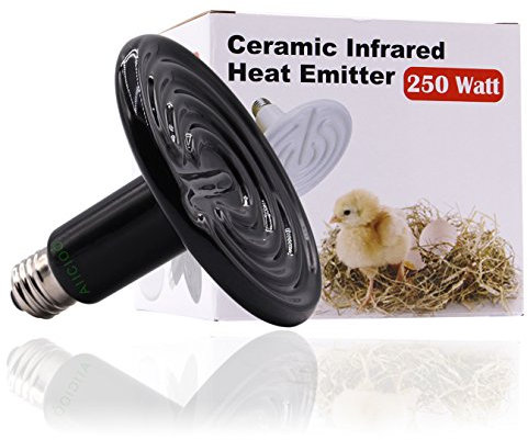 AIICIOO Terrarium Waermelampe Keramik Reptilien Wärmelampe Tiere für Eidechse/Bartagame/Hühner/SchlangeKein Licht um die Augen der Tiere zu Schützen 220V E27 (250W)