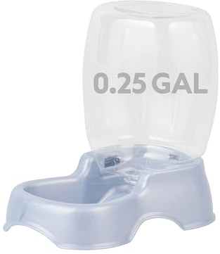 Petmate Pet Cafe Cat and Dog Water Dispenser Extra Small Water Bowl for Kittens and Puppies, USA Made, 0.25 GAL, 7.3H, Pearl Ash Blue