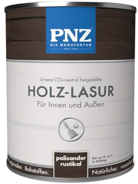 PNZ Holzlasur für Innen und Außen | lösemitttelfreie Farblasur | Nachhaltig hergestellt mit regionalen Rohstoffen | für alle Hölzer, auch Bienenhäuser, Gebinde:0.25L, Farbe:palisander rustikal