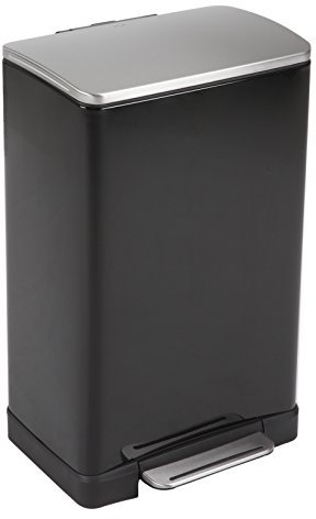 EKO E-Cube Poubelle à Pédale Métal Noir 34,5 x 40,3 x 65 cm 40 litres