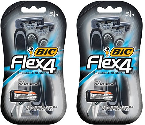 Bic Bic Flex 4 Disposable Shavers, 3 each (Pack of 2)
