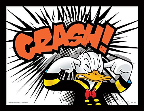 Pyramid International Donald Duck (Crash) 30x40 cm gerahmter Druck, 250GSM PAPERWRAP MDF, Mehrfarbig, 44 x 33 x 4 cm