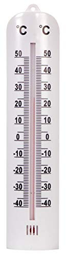 Thermomètre plastique blanc en 25,5 cm