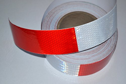 25 m Truck LKW reflektierend rot/weiß Conspicuity Tape Aufkleber Aufkleber Vinyl für LKW Trailer Van Caravan Camper Chassis ECE 104