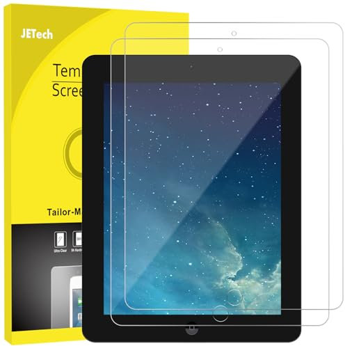 JETech Schutzfolie für iPad 4, iPad 3 und iPad 2 (Älteste Modelle), Panzer Schutz Glas Folie Displayschutz, HD Klar, 2 Stück