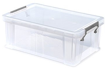 Whitefurze Allstore Container with Silver Clamp, Plastic, Natural, 10 Litre