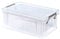 Whitefurze Allstore Container with Silver Clamp, Plastic, Natural, 10 Litre