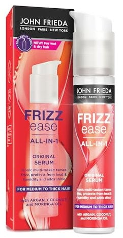 John Frieda Frizz Ease Original Serum 50ml, Hydrating Anti-Frizz Serum for Medium to Thick Hair