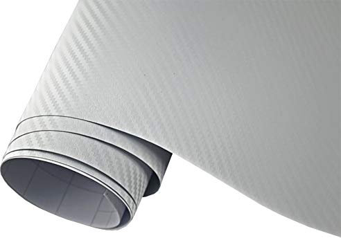 Neoxxim 5,9€/m² Auto Folie Carbon Folie 3D Carbonfolie Weiss - 300 x 150 cm blasenfrei Klebefolie Dekor