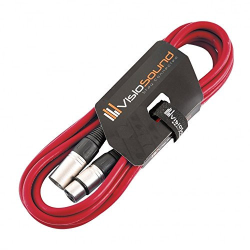 Male to Female XLR Mic Lead/Balanced Microphone/Mic Patch Cable / 7 Colours 3m Red