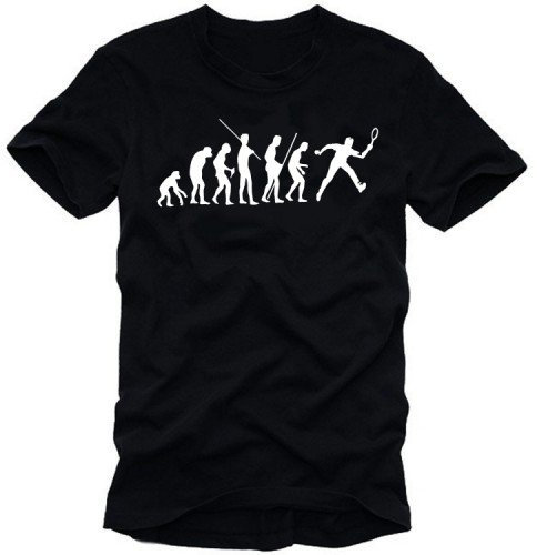 Coole-Fun-T-Shirts TENNIS Evolution ! schwarz Gr.M