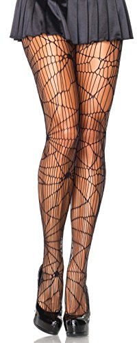 Leg Avenue Women's Fishnet Tights 9934 - Distressed Net Pantyhose, Black, One Size (UK 6-12) (pack of 1)