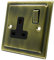 AET VAB1GSOCBB Victorian Antique Brass 1 Gang Socket-13 Amp Single Electrical Plug Socket, 240 V