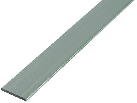 Alberts 469375 Profilé plein plat | aluminium, naturel | 1000 x 15 x 2 mm