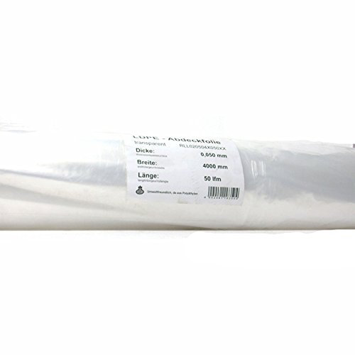 Set Elma Abdeckfolie Folie Malerfolie Abdeckplane 4 x 50 m 200 m² 0,05 mm dick + Cuttermesser