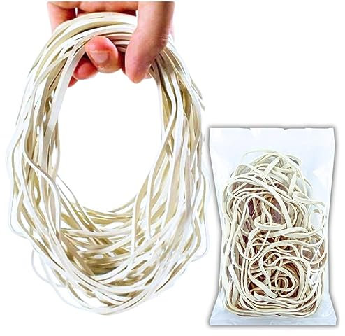 Yosogo 30 Pcs Extra Large 8 Inch Big Postal Rubber Band - White Color Heavy Duty Elastic Biodegradable Natural Rubber Bands