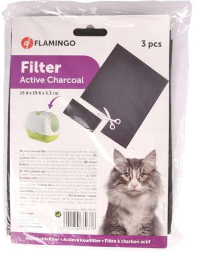 Flamingo 10740 Kohlefilter für Katzenwaschbecken, zuschneidbar