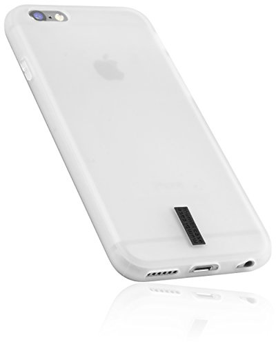 mumbi Hülle kompatibel mit iPhone 6 Plus / 6S Plus Handy Case Handyhülle, transparent weiss mit schwarzem Streifen